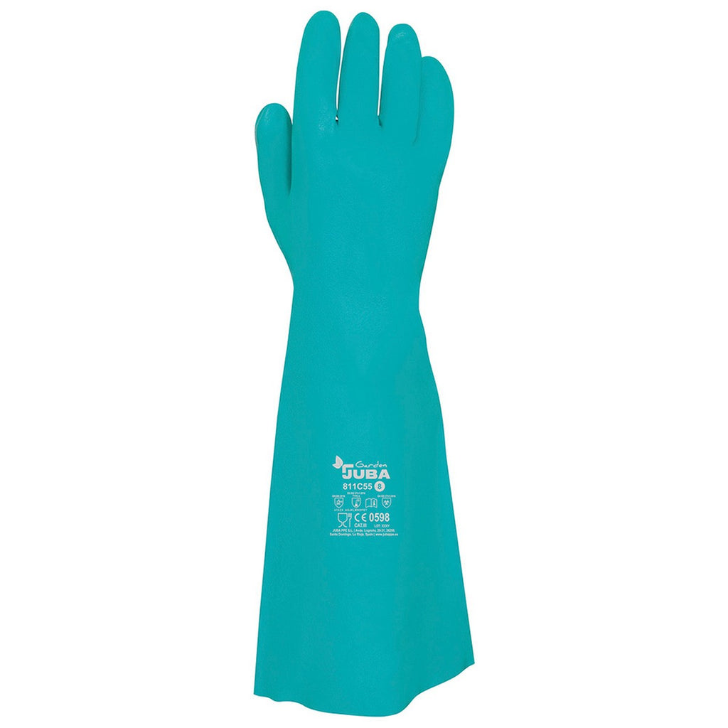 Work Gloves JUBA Green Satin finish Nitrile Pool-0