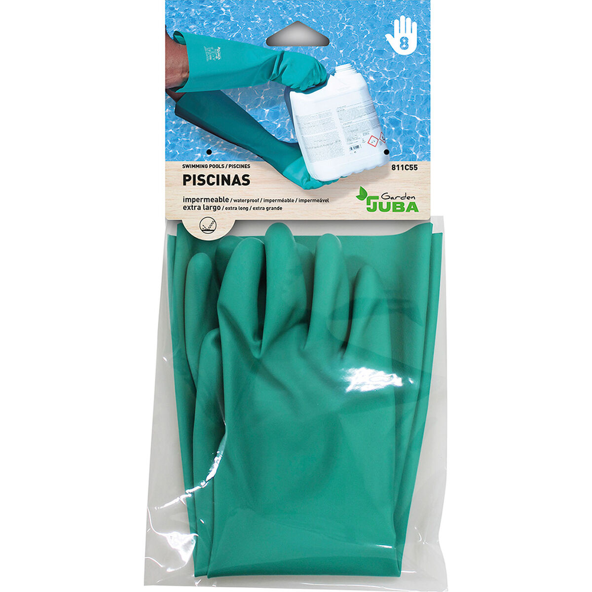 Work Gloves JUBA Green Satin finish Nitrile Pool-3