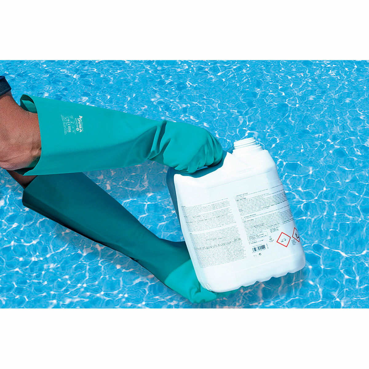 Work Gloves JUBA Green Satin finish Nitrile Pool-1